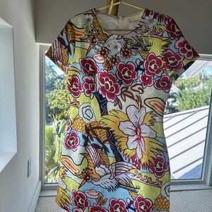 L'ATISTE Yellow Floral Mini Dress